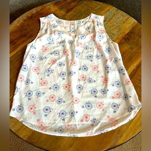 Cute sleeveless blouse with vintage bicycle print